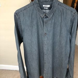 J Lindeberg XL brushed cotton blue/gray shirt